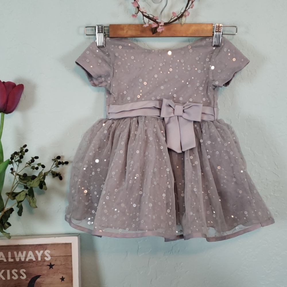 Nanette Lepore grey sequin bow dress